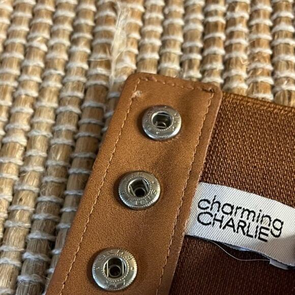 Charming Charlie Tan Woven Stretch Belt‎ Size S/M - Picture 9 of 9